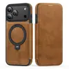 Adequado para Iphone18Promax Suporte Magnético de Sucção Giratório 360 graus Capa de Celular S26 Carregamento Sem Fio Capa de Couro Flip