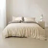 Processamento Personalizado de Conjunto de Lençol de Cama e Lençol com Elástico de 4 Peças para Verão em Tencel Lenzing 60 Contagens, Cor Sólida, Feito de Fibra de Liocel