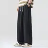 Roupas Masculinas Fengshe / Calças Casuais de Linho Tencel de Verão para Homens, Estilo Americano Soltas Retas Vintage Simples Finas Calças Masculinas