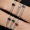 Pulsera de Cadena Doble Capa con Hojas Completamente de Circonita Estilo Europeo y Americano de Lujo Ligero, Acero Inoxidable Chapado en Oro Real de 18K, Joyería Minimalista de Nicho