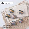 Resina pintada a mano camaleón del amor con purpurina lindos pendientes multicolor pulsera collar joyería material hecho a mano cuentas