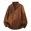 Comércio Exterior Japão Coreia Cardigan de Tricô com Costela Inclinada Suéter Masculino Roupa Exterior Outono Inverno Engrossado Estilo Old Money Jaqueta de Tricô Dao Pao Masculino