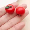 20 Colgantes de Frutas de Resina Roja Cereza Fresa Manzana Pimiento Verdura Colgante Pequeño Accesorios para Joyería DIY