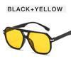 Gafas de sol cuadradas de doble haz Mi Nail para mujer, nuevas gafas de sol de moda sencillas para sesiones de fotos callejeras, protección solar, gafas para celebridades de Internet.