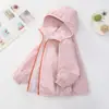 Cortavientos casual para niñas, chaqueta de otoño con forro polar, nueva colección primavera/otoño, top coreano de otoño/invierno para exteriores para niños, moderno