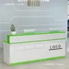 Balcão de recepção pintado, balcão de recepção moderno, balcão de caixa de loja de roupas, mesa de bar pequena, balcão de recepção simples para empresa