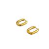 Aretes Minimalistas Estilo Celi Francés de Latón Chapado en Oro Real en Forma de U Elípticos con Gran Personalidad Elegantes