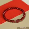 Pulsera de Cinabrio con Arena Dorada Púrpura, Estilo Unisex, Diseño Exquisito y Sencillo de Nicho, Cuentas para Cambiar la Fortuna, Regalo para el Año del Zodiaco de Alguien