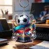 Mercancía de la Copa Mundial Transfronteriza 2026 Colgante de Trofeo Creativo de Acrílico Llavero de Trofeo de Fútbol