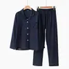 Estilo Pareja Algodón 100% Doble Capa de Gasa Pijama y Pantalones de Gasa de Algodón Puro Estilo Japonés para Hombre y Mujer, Disponibles para Venta al por Mayor desde Almacén Japonés