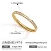 Anillos apilables Wanxing de acero inoxidable chapado en oro de 18 quilates de cuatro colores con circonitas microincrustadas para mujer, estilo clásico, múltiples tamaños, venta al por mayor transfronteriza
