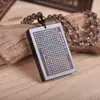 Collar de Oración para Bendición y Paz Tarjeta de Cristal Buda Prajna Paramita Corazón de Obsidiana Helada Natural Colgante del Sutra del Corazón