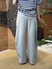 Pantalones CAY Perezosos Suaves de Tencel Modal Capa de Aire Nube Diseño de Machete Nicho Vertical Lisos Casuales