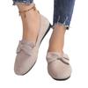 Zapatos de Mujer Planos Nuevo Estilo Zapatos Casuales Zapatos de Una Capa Zapatos de Madre de Color Sólido con Suela Blanda Zapatos de Talla Grande con Lazo