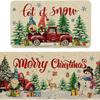 Amazon Tapete de Cocina Navideño Juego de Dos Piezas Tapete Decorativo para Puerta de Entrada de Nochebuena Tapete Absorbente Antideslizante para Pies Hogar