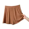 Pantalones Cortos de Algodón de Fibra de Bambú Sueltos de Verano para Mujer Delgados de Cintura Alta Talla Grande Casual Pantalones Exteriores Pantalones de Casa con Adorno de Orejas Pantalones de Pierna Ancha