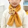Cachecol de Pelúcia 3D de Desenho Animado Outono e Inverno para Meninos e Meninas, Espessado e Quente, Protetor de Pescoço à Prova de Vento Cruzado