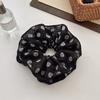 Estilo Francés Retro Marrón Ola Punto Correa Anillo para el Cabello Chifón de Alta Calidad Anillo de Lazo Grande Estilo Coreano Cuerda para el Cabello de Cola Baja Accesorios para el Cabello para Mujeres