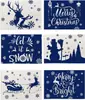 Manteles navideños transfronterizos 4 juegos de platos de cena tazas con tapetes termoaislantes Manteles decorativos para la atmósfera de las fiestas navideñas