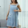 Toalla de Baño Vestible para Mujer, Vestido de Baño con Correa, Bata de Baño, Bata de Baño, Absorbente, Secado Rápido, No Suelta Pelusa, Se Puede Envolver, Toalla de Baño Vestible