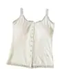 Camisola de cuello en U grande abotonada con copas en el pecho, Nuevo estilo Primavera/Verano para mujer, Fresca y elegante, Se puede usar por fuera, Versátil