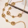 Collar de Nariz de Cerdo Hueco de Acero Inoxidable Cubo de Azúcar Chapado PVD Oro 18K Moda Versátil Cadena Exagerada para Clavícula