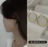 Pendientes de Aro de Plata S925 Sexy Círculo Aro para Oreja Personalidad Exagerada Versátil Elegante Simple Pendientes Estilo Ins Modernos