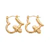 Pendientes de Acero de Titanio Retro de Lujo Ligero Chapados en Oro Real de 18K Diseño Geométrico de Nicho Pendientes Cuadrados para Mujer