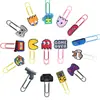Pac-Man Dibujo Animado de PVC Coloridos Clips de Papel Grandes Suministros de Oficina Separadores de Página Lindos Marcadores de Libros Clips de Papel Creativos