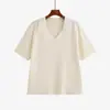 Top Casual de Mujer Talla Plus con Cuello Polo, Camiseta de Manga Corta, Otoño 2026, Jersey de Punto Adelgazante que Ceñe la Cintura para Mujeres con Curvas 23686
