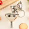 Juego de 3 Embudos de Acero Inoxidable para Cocina, Embudo de Aceite Multifuncional, Boca Pequeña, Diámetro Grande, Juego de Mini Embudos