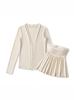 Verano 2025 Nuevo Estilo Suave Top Tubo Plisado Cárdigan Chaqueta de Manga Larga Traje Casual de Dos Piezas para Mujer