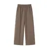 Pantalones Anchos de Forro Polar Doble Cara de Lyocell para Mujer 2026 Otoño/Invierno Nuevo Estilo Casual Suaves Caídos Pantalones de Traje de Pierna Recta