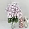 Flor de Rosa Artificial con 9 Cabezas, Rosa de Diamante, Flor Artificial, Cascada de Muro de Rosas, Flor Falsa, Ramo de Flores de Seda, Salón de Ceremonia de Bodas