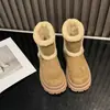 Dalaide Nuevas Botas de Algodón Zapatos de Algodón Botas de Nieve para Mujer Invierno 2026 Marrón Cálido Birkenstock Felpa Talla Grande Ropa de Exterior