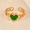 Anel de Zircônia Banhado a Ouro Moda Transfronteiriça Anel Aberto com Óleo Colorido Design Criativo Joias Leves de Luxo para o Dia a Dia