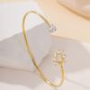 Cross-border Médio Oriente estilo Flower Bow All-match Pulseira Feminina Copper Set Zircon Abertura Pulseira Ajustável