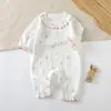 Mameluco para Bebé para Primavera y Otoño, Mono de Algodón Puro sin Costuras de Manga Larga para Niñas, Ropa de Casa Elegante, Ropa de Dormir Clase A