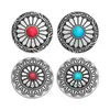 Hebilla de Tela Metálica Retro Transfronteriza de 30 mm Color Girasol Turquesa Hebilla de Tela Tallada en Cuero Accesorios para Ropa Hebilla Decorativa
