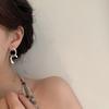 Pendientes vintage de plata 925 con pasador para mujer, estilo frío, europeo y americano, elegantes, sencillos, de moda, irregulares y de moda.