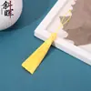 Colgante con borla de flecos de seda helada y corona de cloisonné de estilo antiguo para decoración de abanico Hanfu, marcapáginas, peine, adorno colgante