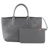 Bolsa de mão de alta qualidade com textura tecida para mulheres, bolsa de compras de mão de moda simples, bolsa de grande capacidade para deslocamento