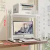 Estante de Almacenamiento para Impresora, Soporte Ajustable para Host de Computadora, Estante para Gabinete de Escritorio, Estante de Almacenamiento en Niveles para Escritorio