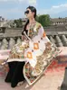Bufanda de Verano para Mujer Protección Solar para Viajes al Desierto Estilo Étnico Chaka Lago Salado Bufanda de Seda Moda Bufanda de Gasa de Algodón y Lino Pañuelo para la Cabeza