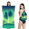 Toalla de playa plegable de gran tamaño 80X160, toalla de baño estampada, toalla de playa integrada, bolsa integrada, portátil