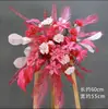 Chiyidai Boda orquídea fila de flores rojo rosa fila de flores de simulación de boda diseño de escena de fila de flores decoración de fondo de compromiso camino de flores guía