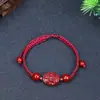 Pulsera Trenzada de Cuerda para la Mano Zodiaco de los Ocho Guardianes de Cinabrio para Hombres y Mujeres Arena Púrpura Dorada de Alto Contenido Cuerda para la Mano del Buda Protector