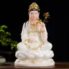 Jade Blanco Blanco a Bodhisattva Tres Santos Occidentales Estatuas de Buda Adornos para el Hogar 12 Pulgadas 16 Pulgadas 19 Pulgadas 26 Pulgadas