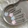 Pinzas Adhesivas Metálicas Estrellas Dulces y Frescas Clip para Flequillo de Chica Corazón de Niña Estrella de Cinco Puntas Clip para el Borde del Flequillo de Estudiante Dulce Accesorios para el Cabello Distintivos para Mujer