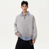 Camisa Polo Falsa Duas Peças Gola Tricô Gola Camisa Masculina Xadrez Estilo Old Money Outono e Inverno Exportação Atacado Transfronteiriço